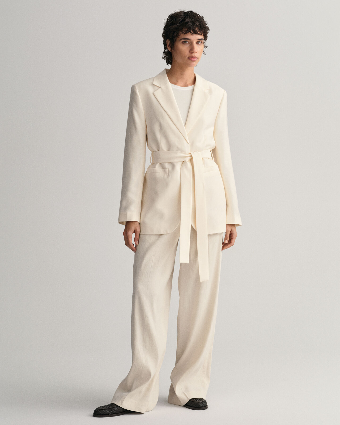 Regular Fit Fluid Blazer mit G&uuml;rtel