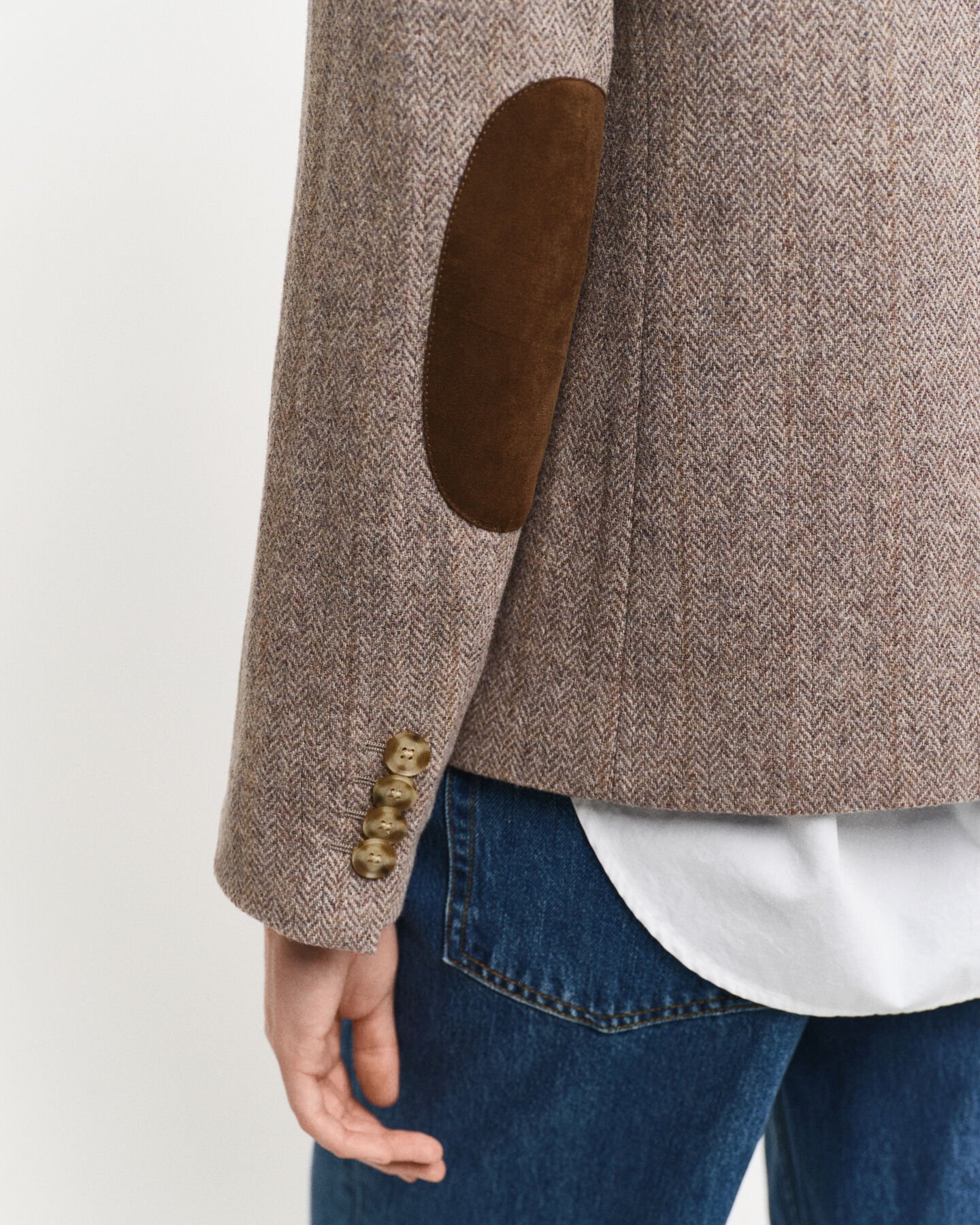 Regular Fit Herringbone Kurzblazer