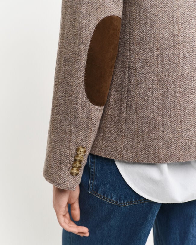 Regular Fit Herringbone Kurzblazer