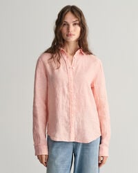 Regular Fit Leinen Chambray Bluse