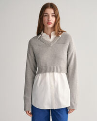 Verk&uuml;rzter V-Neck Pullover
