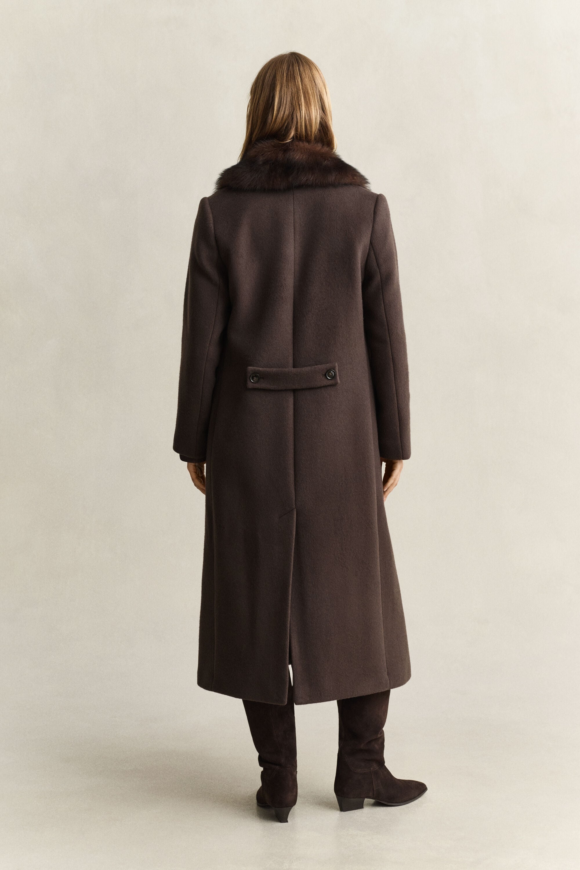 Mantel mit Shearling-Kragen