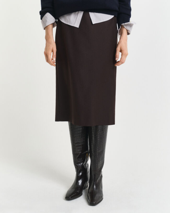 Bleistiftrock aus Wollmix in Midilänge