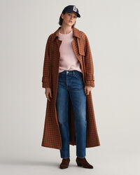 Gerippter Rundhalspullover aus Wolle