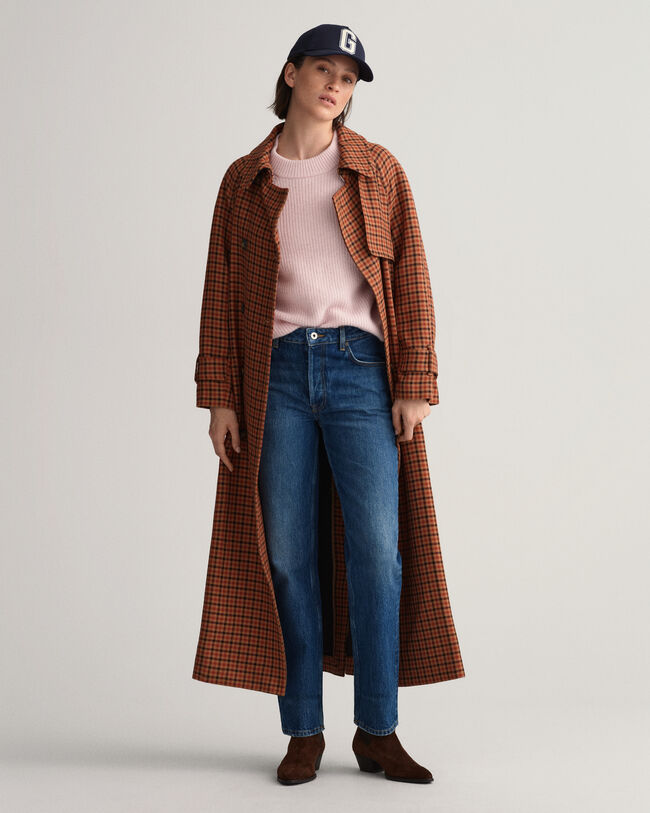 Gerippter Rundhalspullover aus Wolle