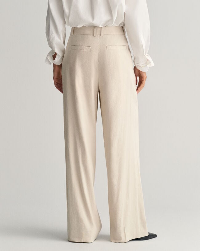 Formelle Relaxed Fit Stretch Leinen Hose