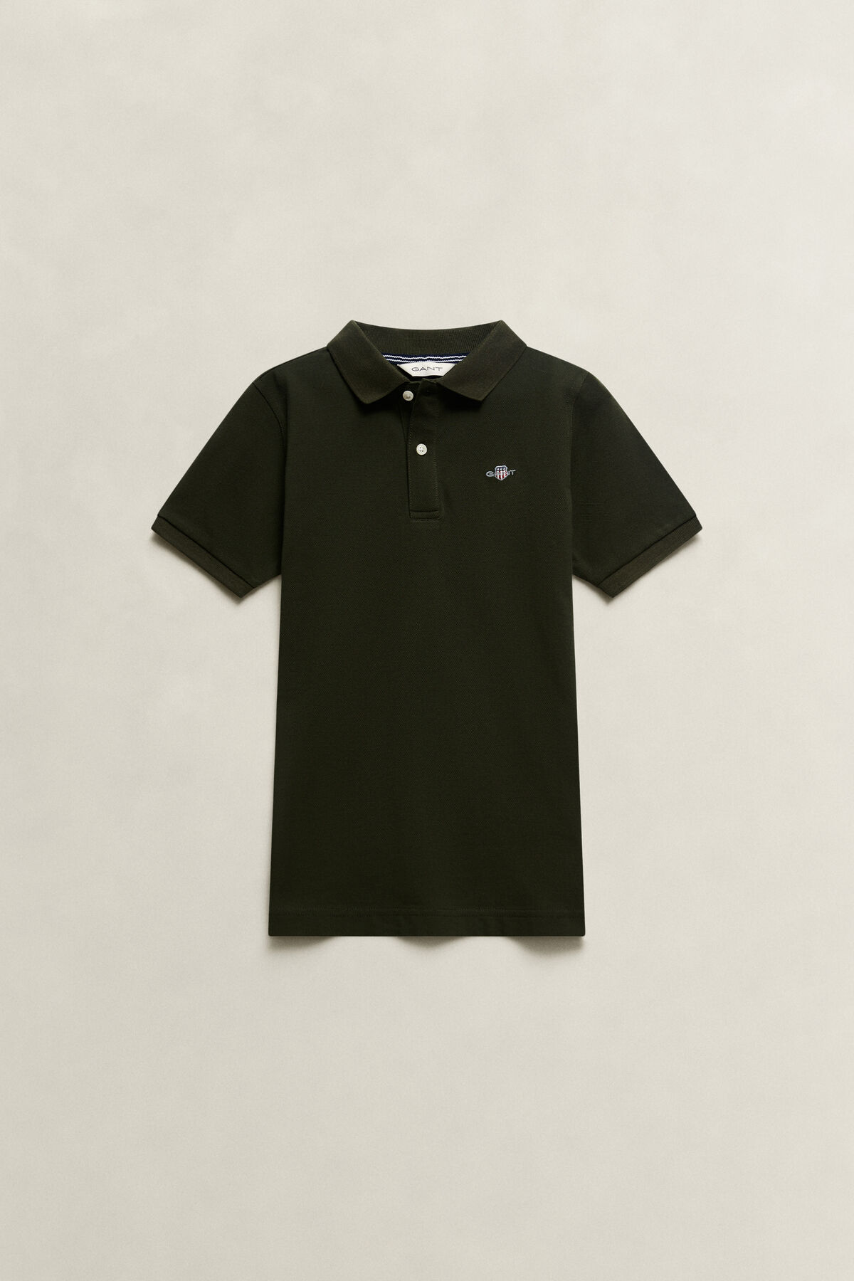 Teens Shield Polo Shirt — DARK MOSS GREEN