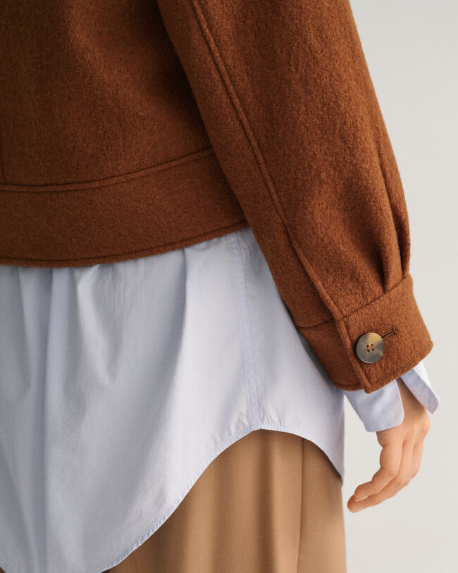 Boucl&eacute;jacke mit Rei&szlig;verschluss