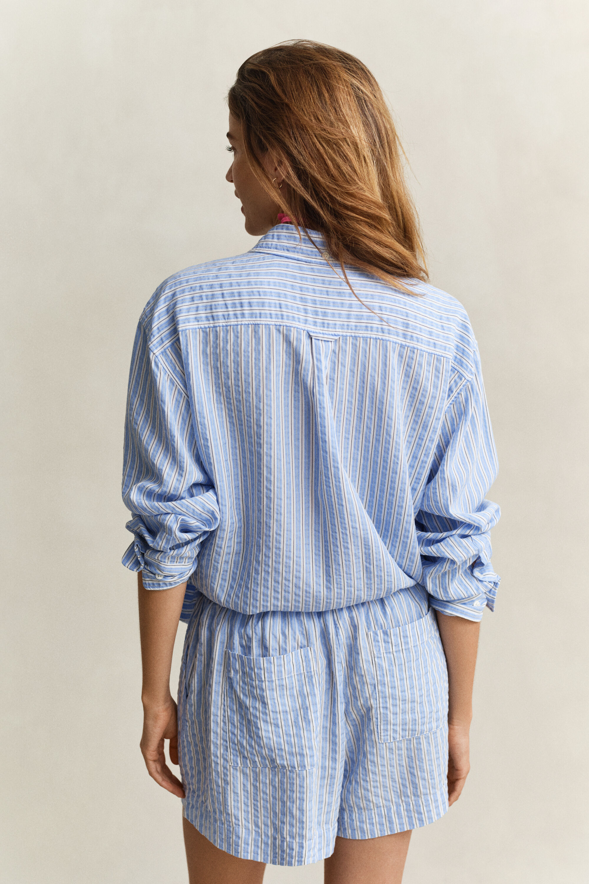 Gestreifte Seersucker Bluse