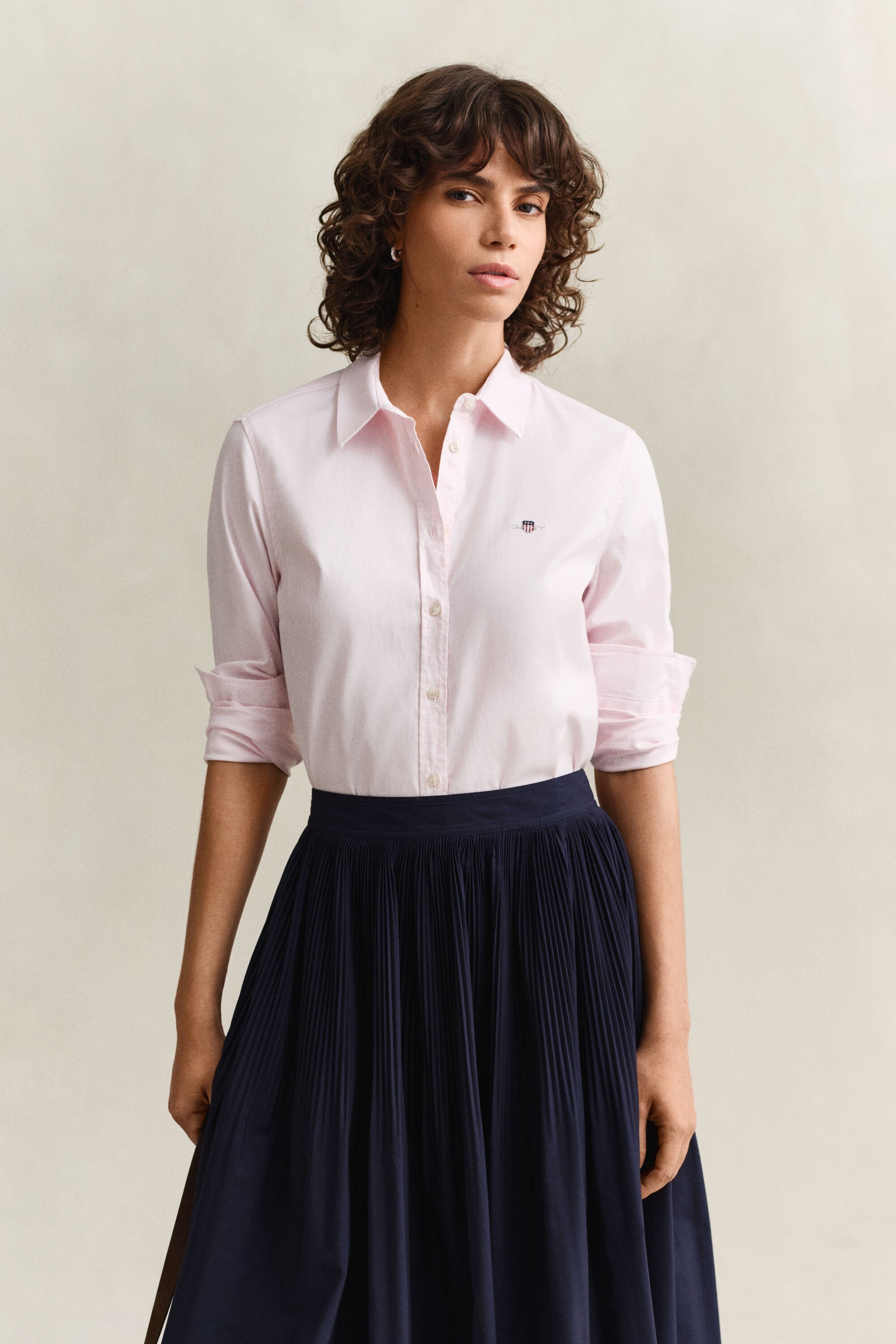 Stretch Oxford-Bluse