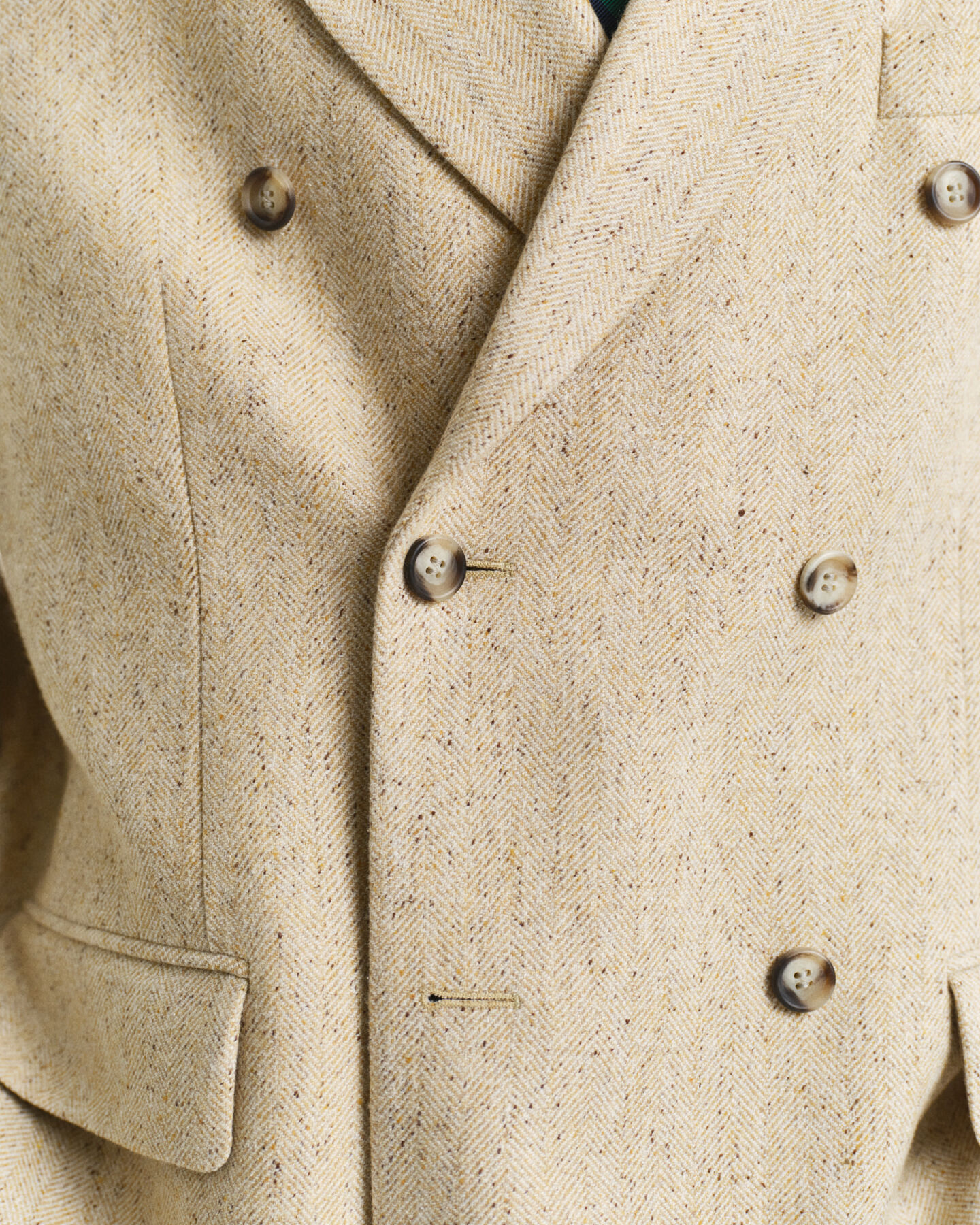 Relaxed Fit Herringbone Anzugsakko mit Noppenstruktur