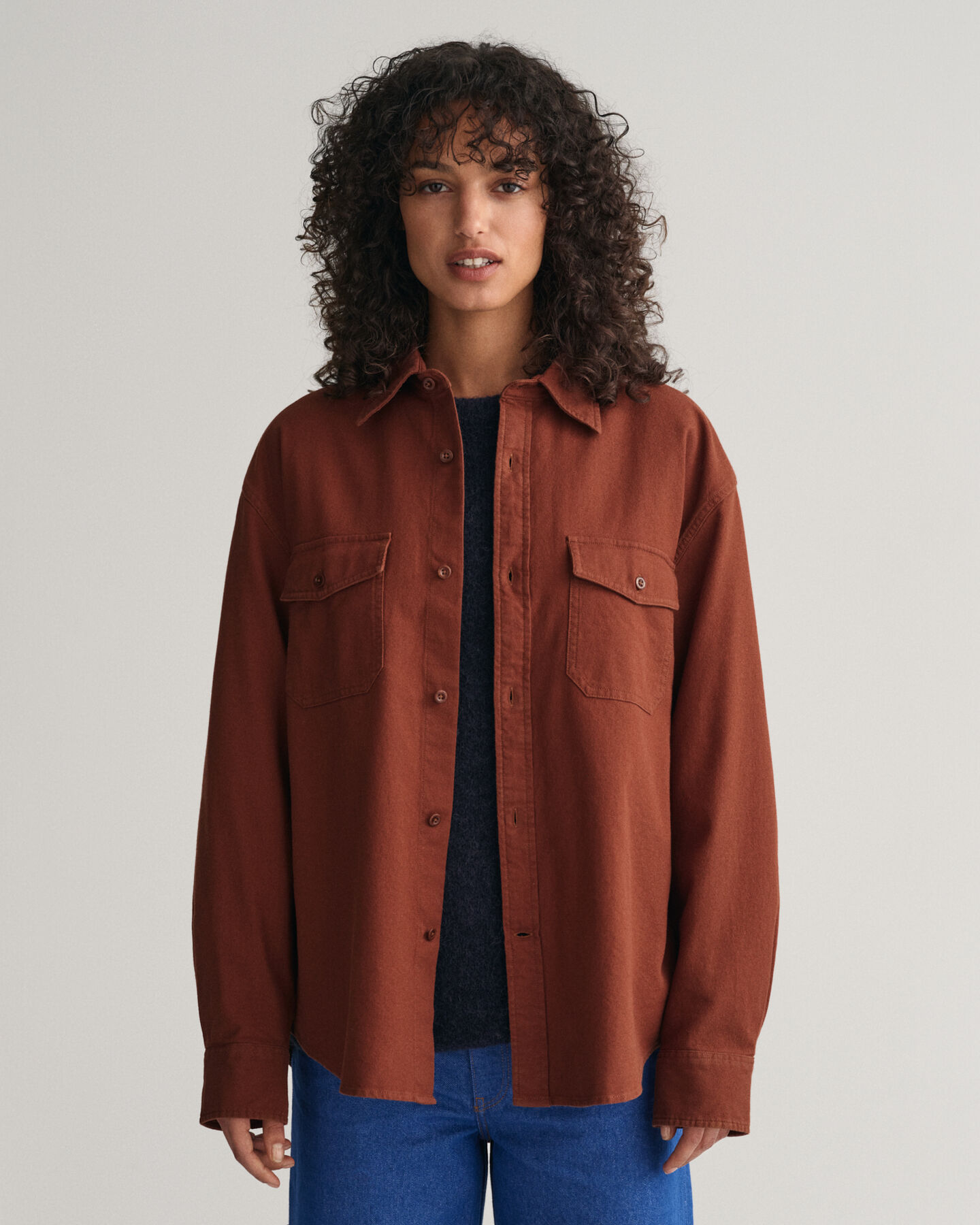 Relaxed Fit Utility-Bluse