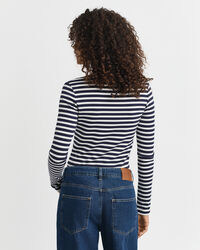Geripptes Langarm-T-Shirt mit Streifen