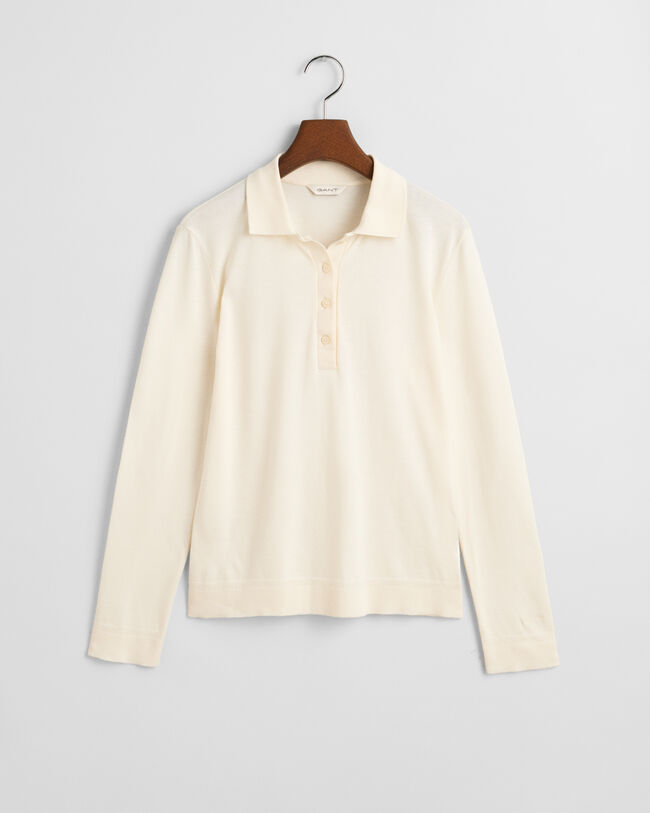 Nahtloses Langarm-Poloshirt