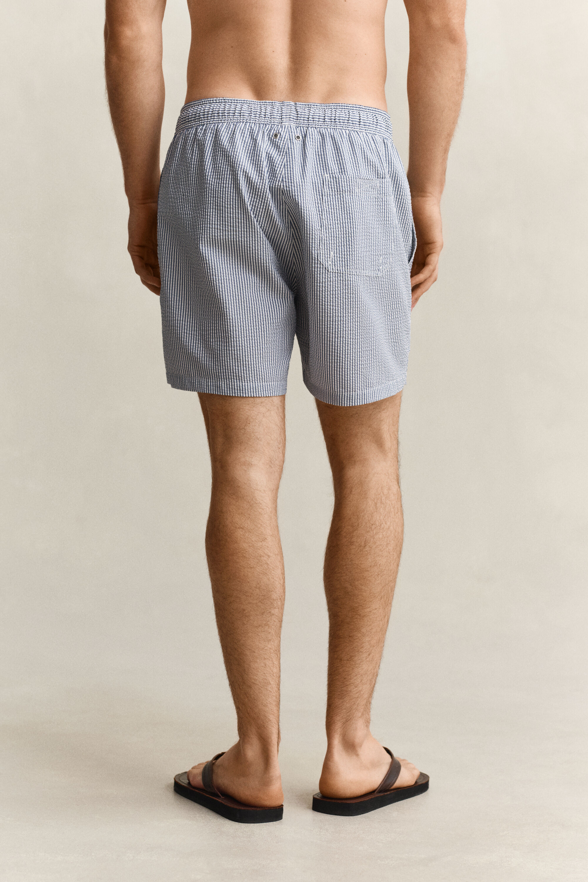Gestreifte Seersucker Badeshorts