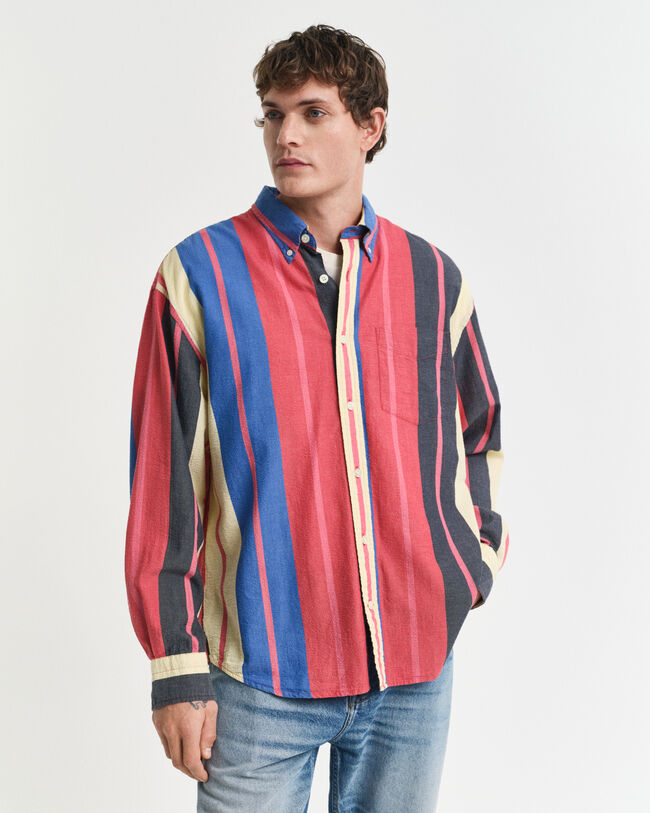 Oversized Fit Seersucker Hemd mit Streifen