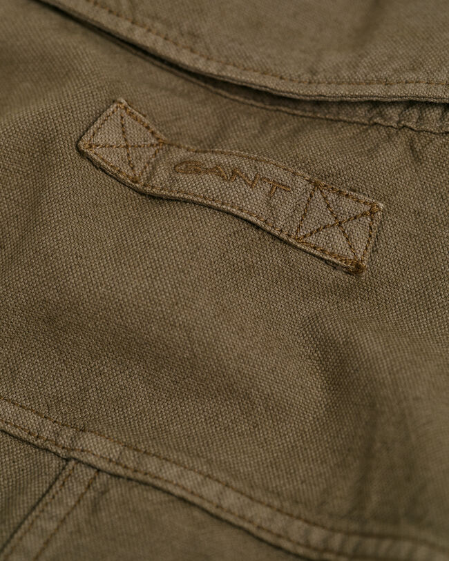 St&uuml;ckgef&auml;rbte Baumwoll Leinen Hemdjacke