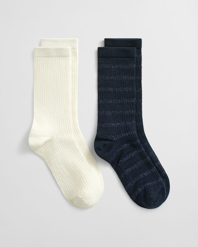 2er-Pack Socken mit Metallic-Streifen in Geschenkbox