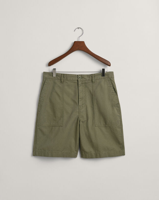Regular Fit Baumwoll Leinen Shorts