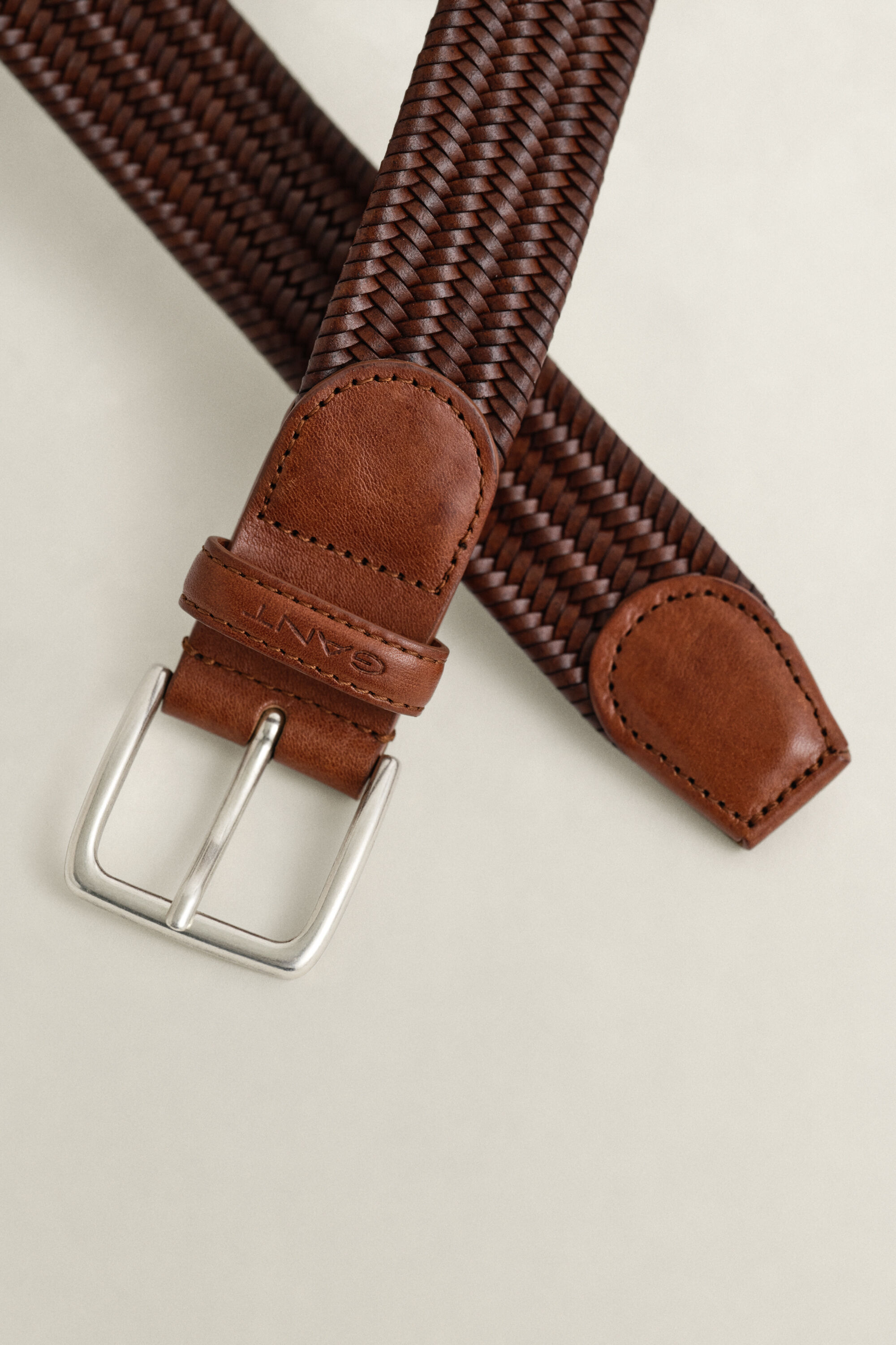 Elastischer Flechtgürtel aus Leder