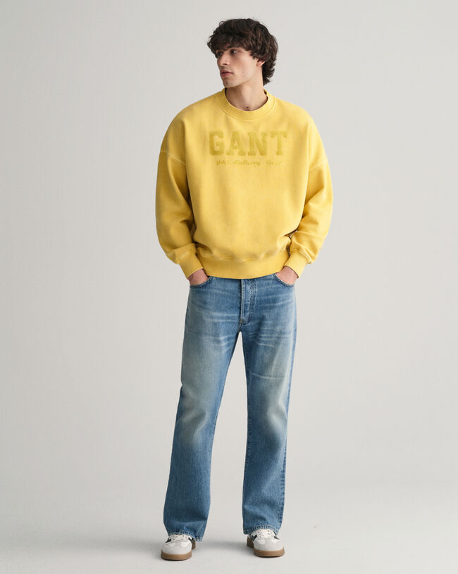 Rundhals-Sweatshirt mit Vintage-Waschung