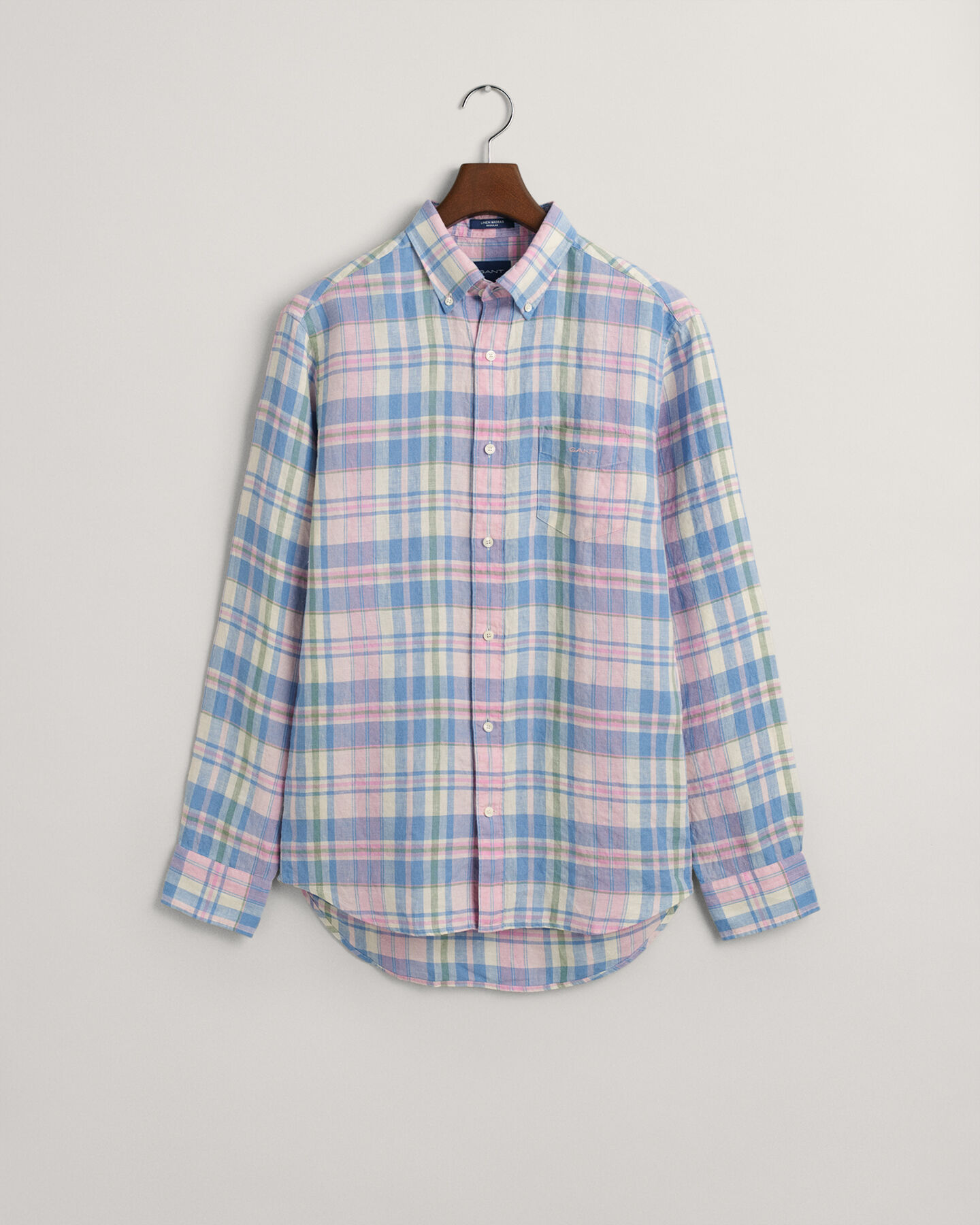 Regular Fit Madras Leinen Hemd