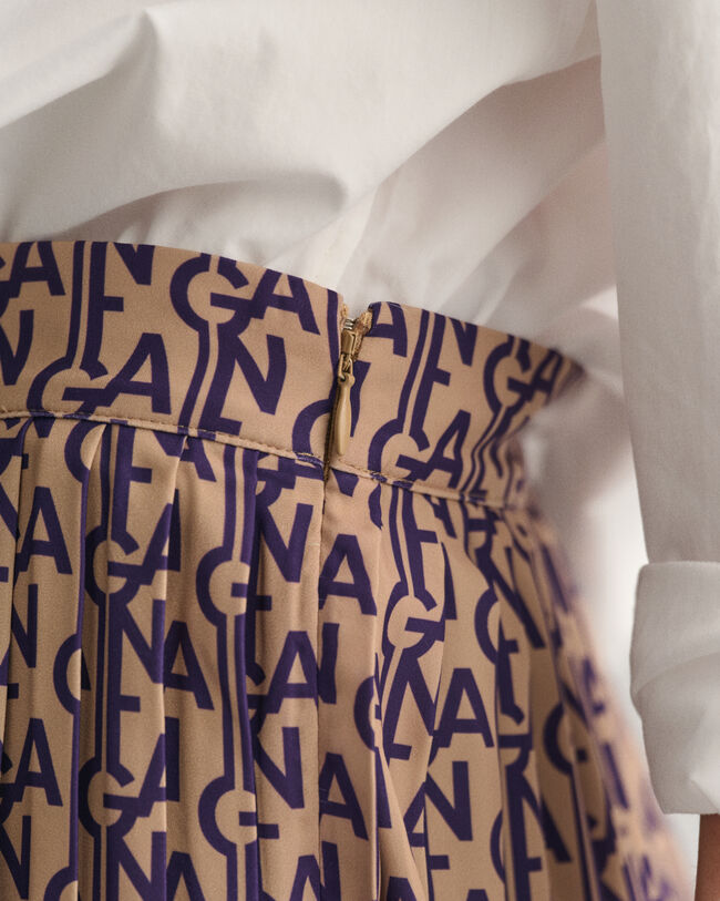Monogram Faltenrock mit Print