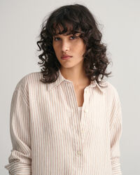 Leinen Hemdblusenkleid mit Streifen