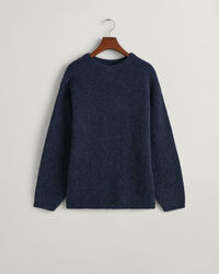 Rundhalspullover mit haariger Struktur