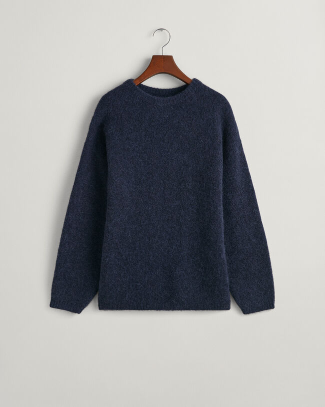 Rundhalspullover mit haariger Struktur