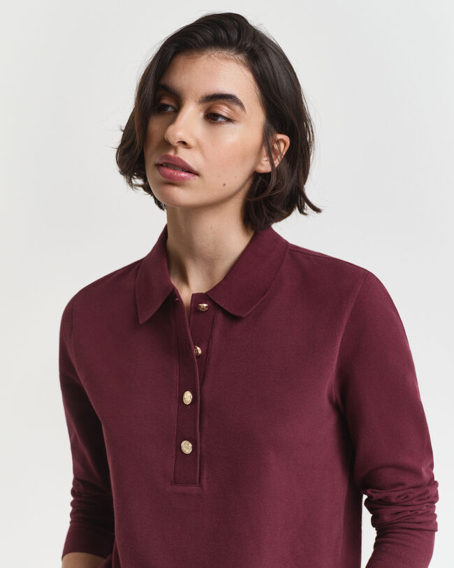 Langarm-Poloshirt aus Piqué