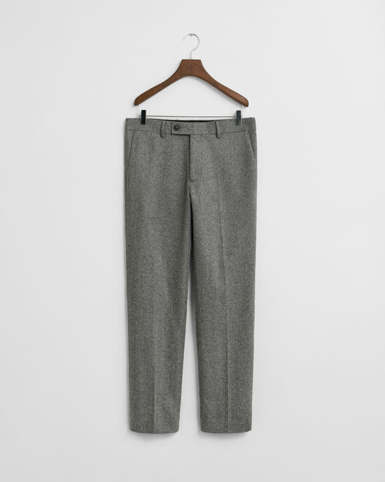 Slim Fit Herringbone Anzughose aus Flanell