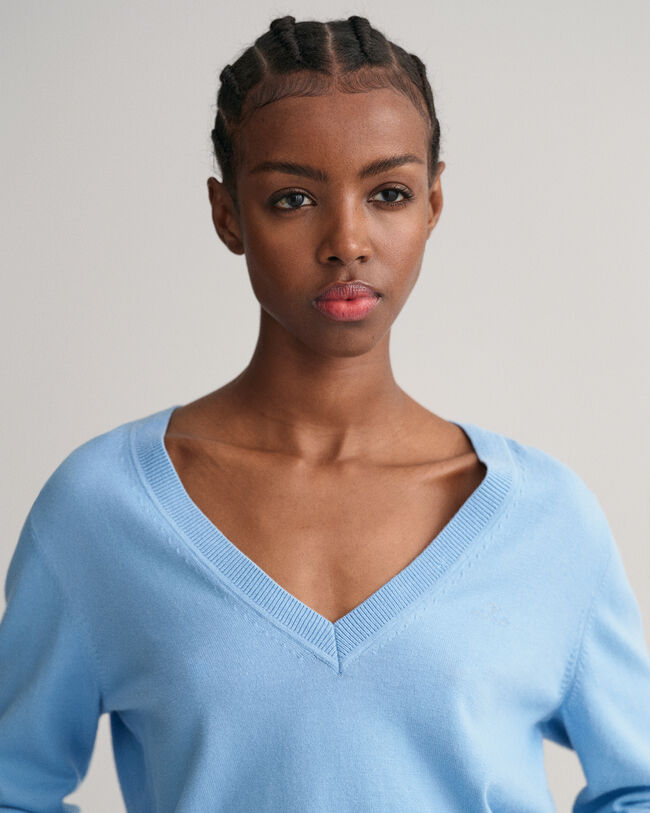 Leichter V-Neck Pullover aus Baumwolle