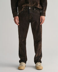 Relaxed Fit Flocked Samt Jeans