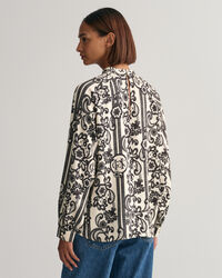 Rollkragenbluse mit Spitzen-Print