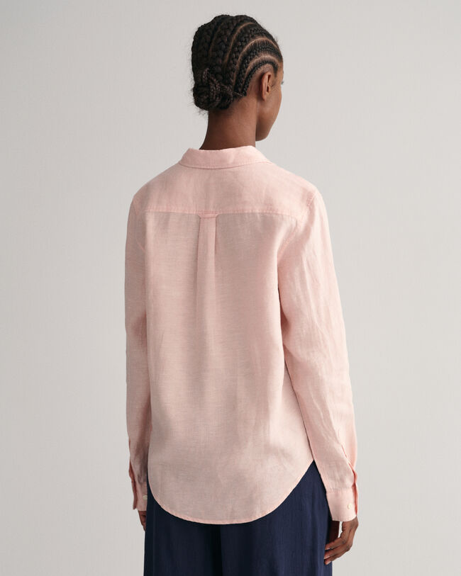 Regular Fit Leinen Chambray Bluse