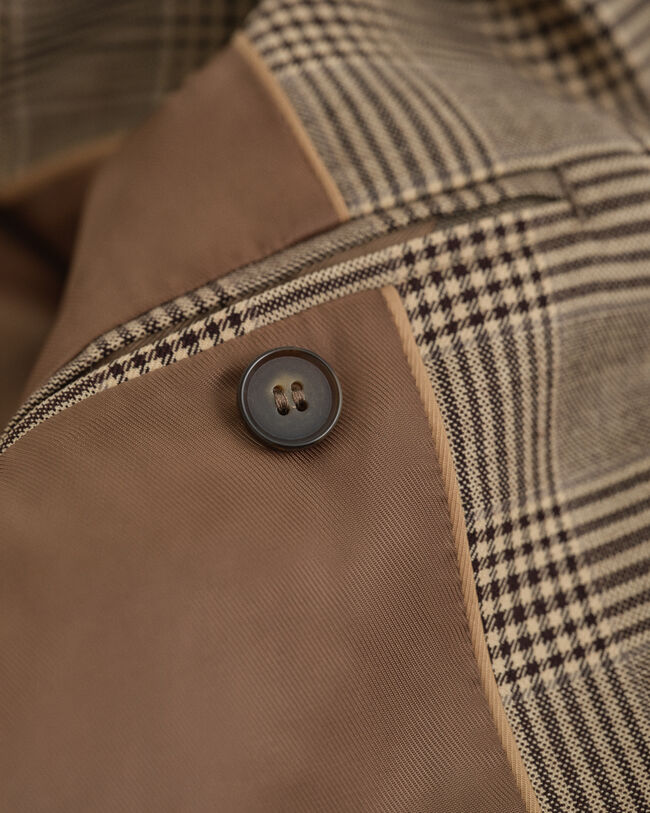 Regular Fit Blazer aus Wollmix mit Karomuster