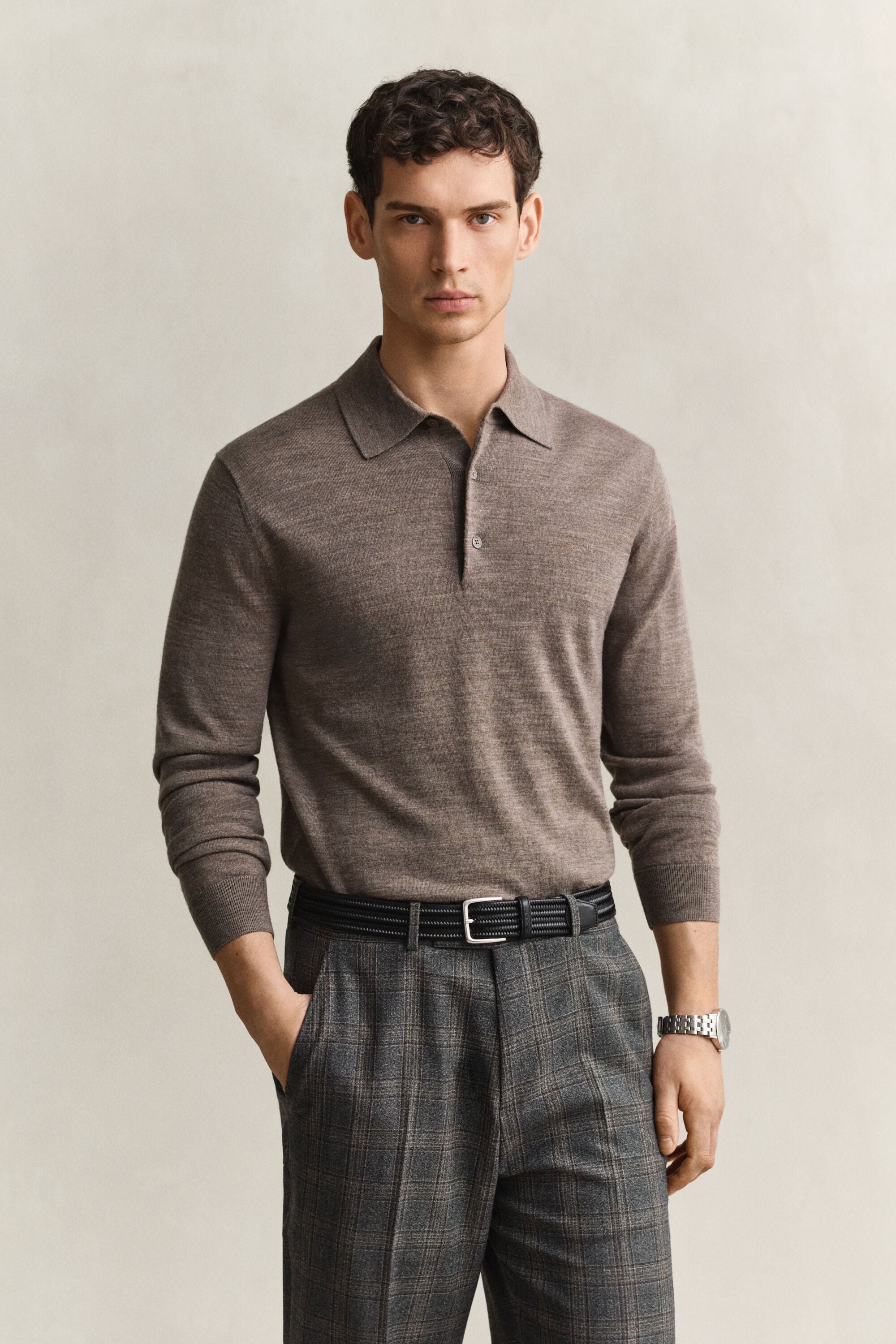 Polopullover aus extrafeiner Merinowolle
