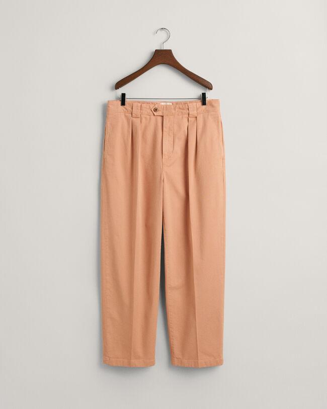 Twill-Chinohose mit B&uuml;gelfalten