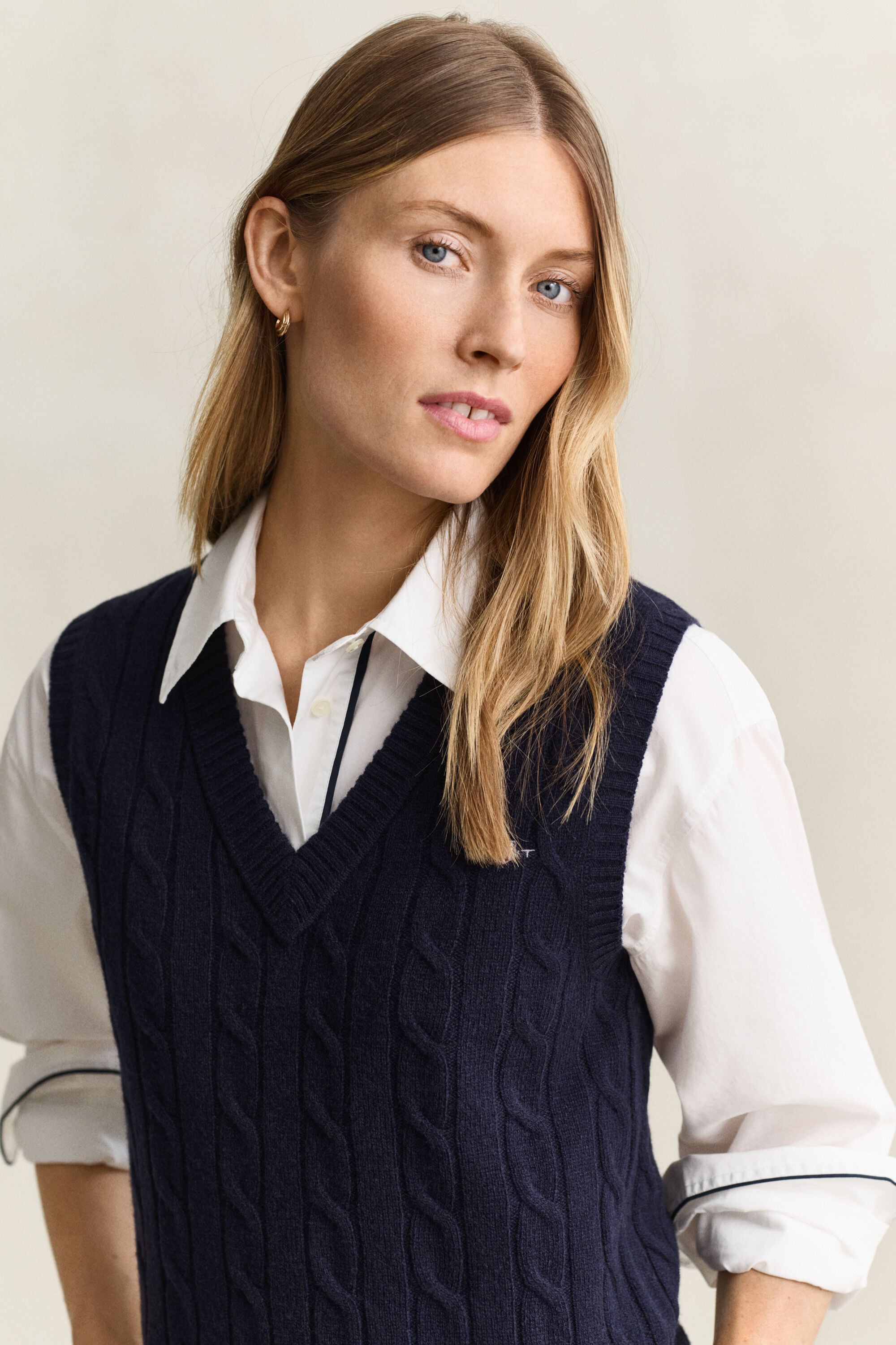 Zopfstrick Pullunder aus Lambswool