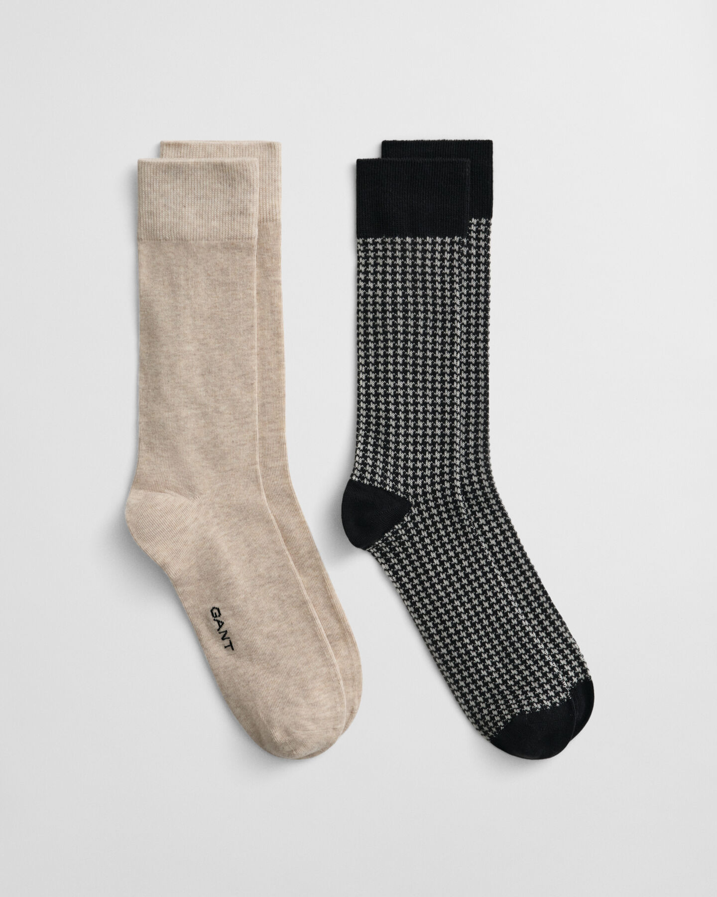 2er-Pack Houndstooth Socken mit Muster in Geschenkbox