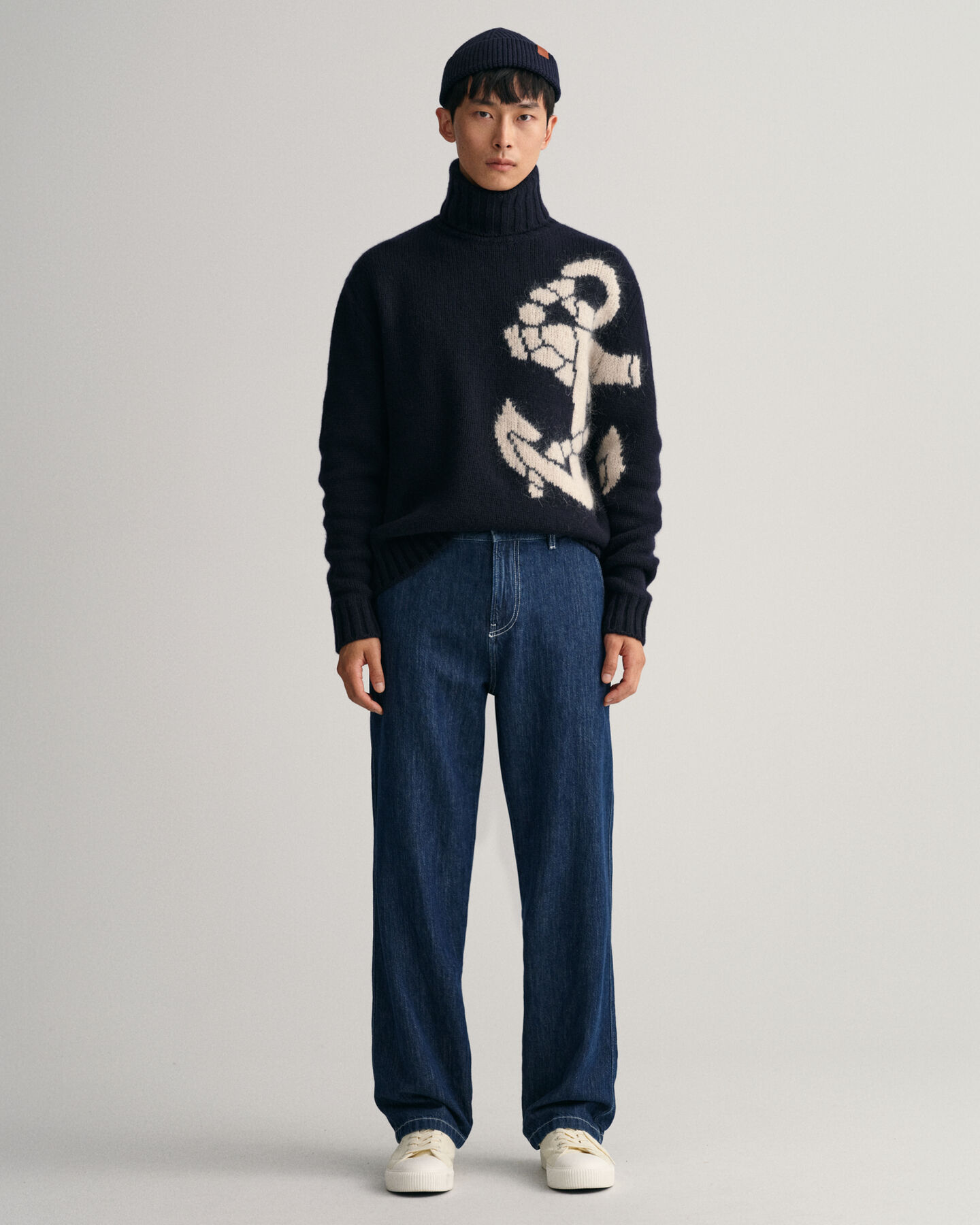 Relaxed Fit Jeans aus Baumwolle und Leinen