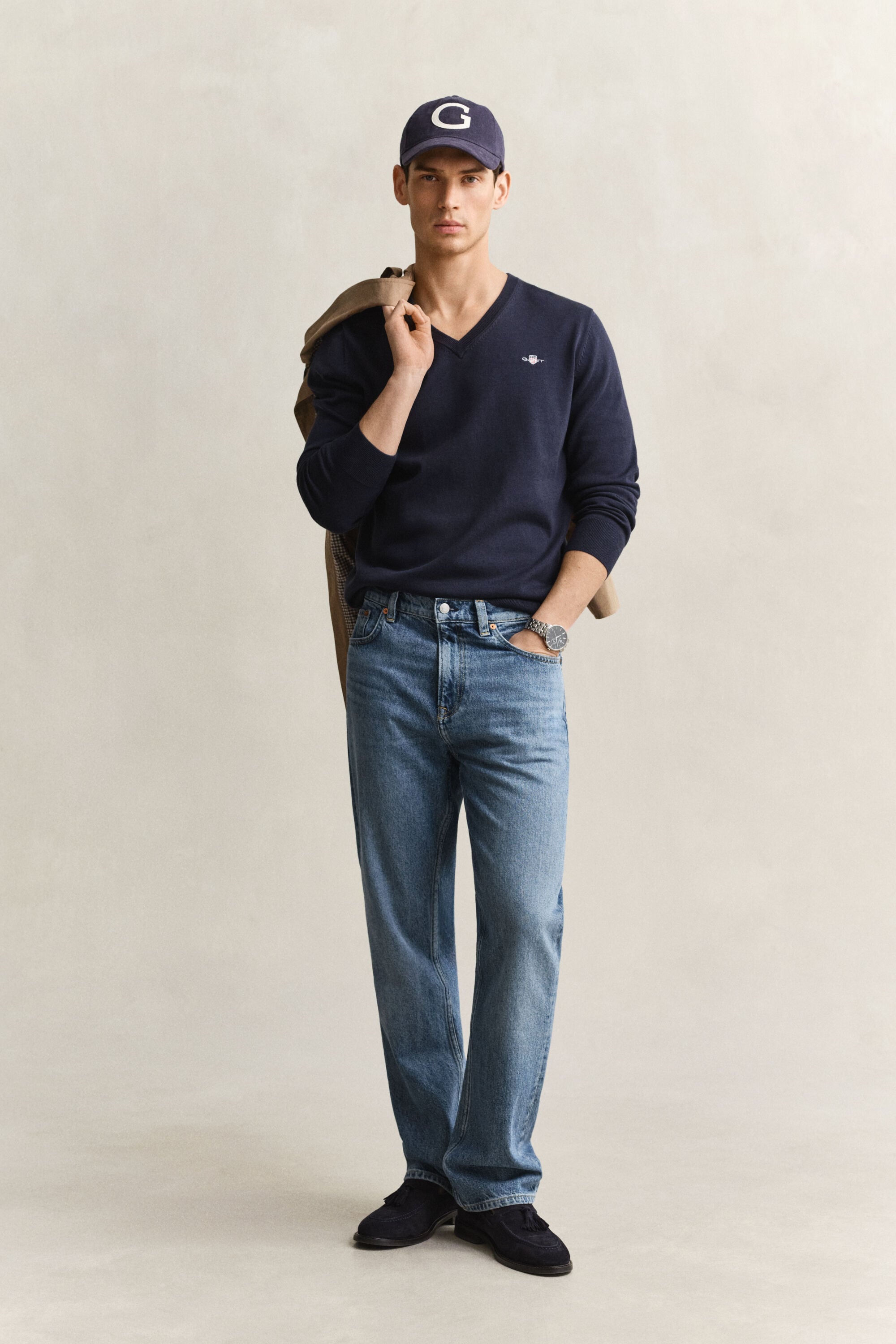 V-Neck Pullover aus Baumwolle