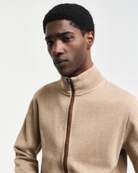 Sacker Rib Strickjacke mit Reißverschluss