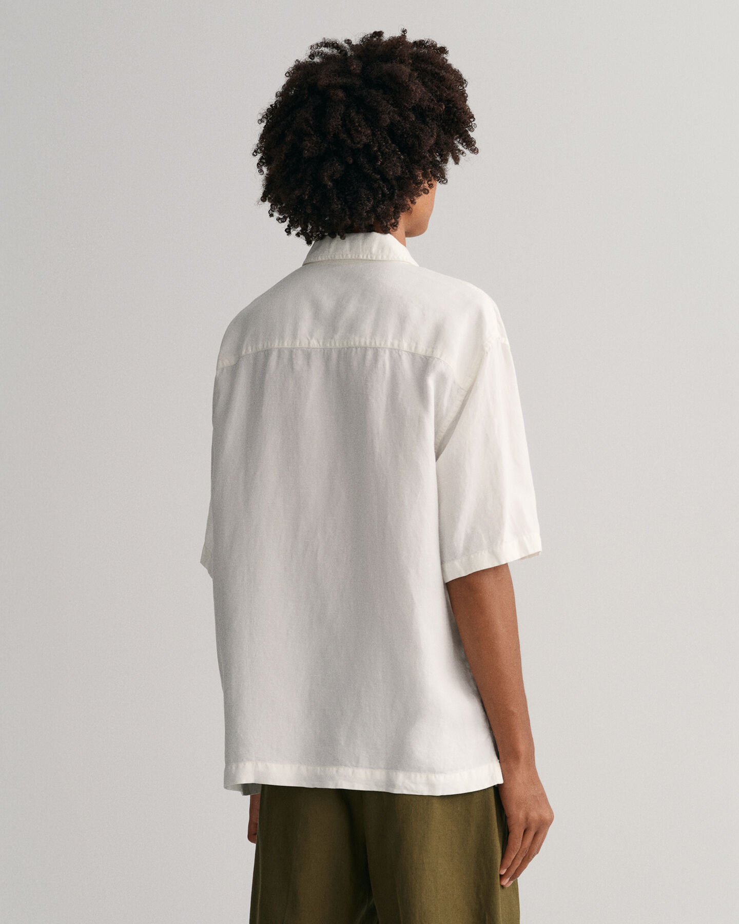 Relaxed Fit Leinen Lyocell Kurzarmhemd