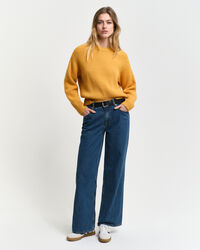 Rippstrick Rundhalspullover