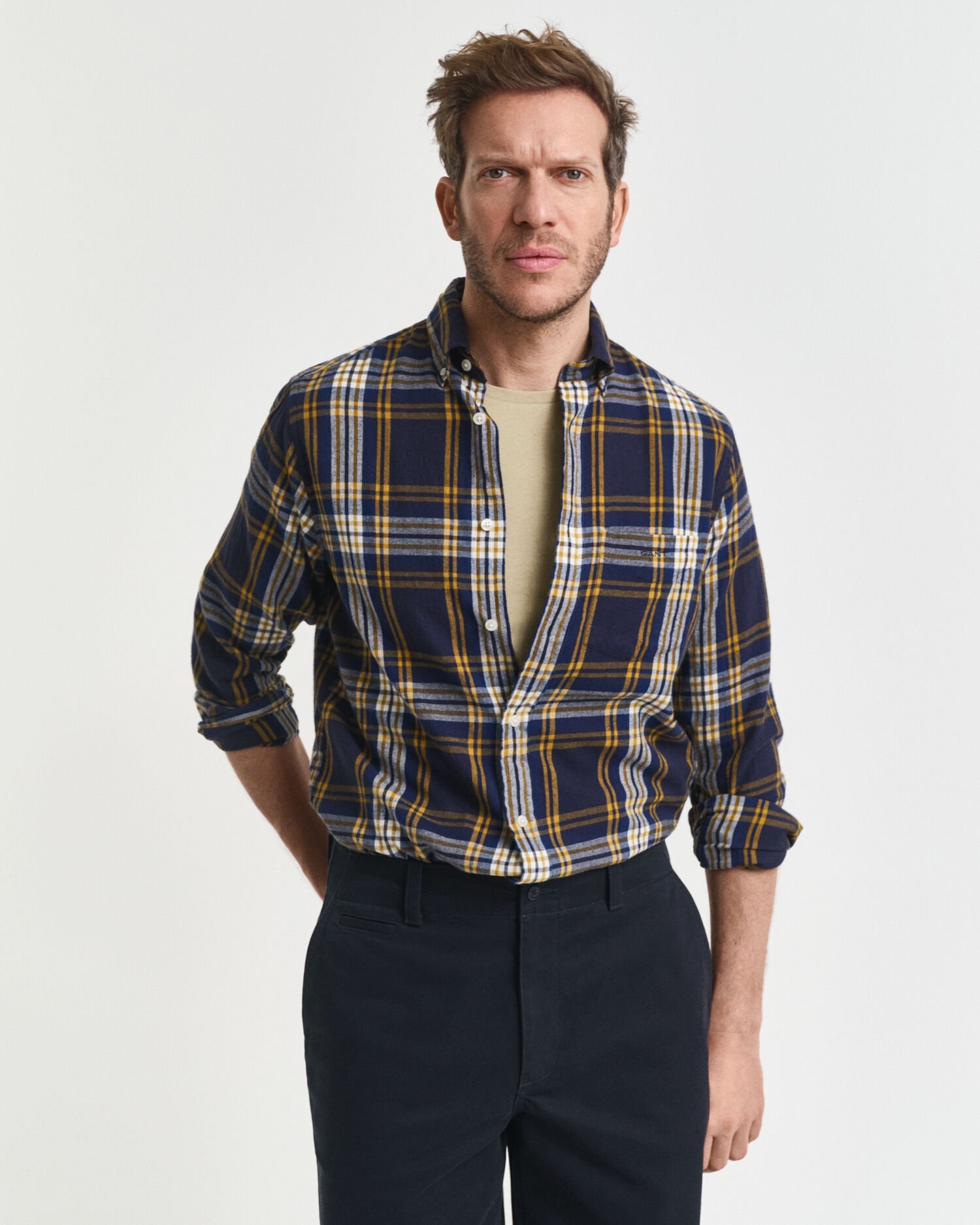 Regular Fit Windblown Flannel Karohemd