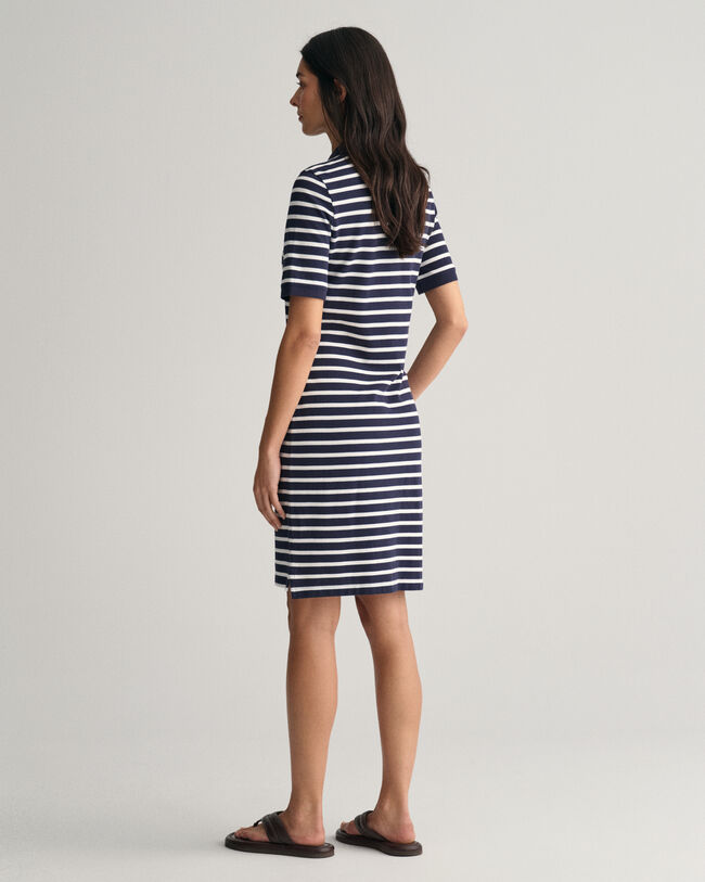 Shield Piqué Polokleid mit Streifen