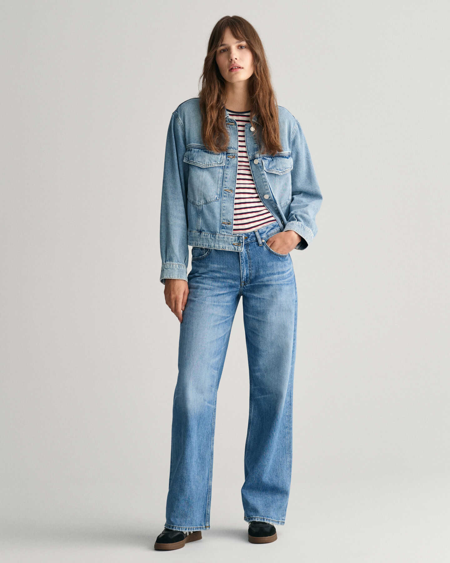 Geripptes T-Shirt mit Streifen