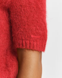 Kurzarm-Rundhalspullover aus Mohairgemisch